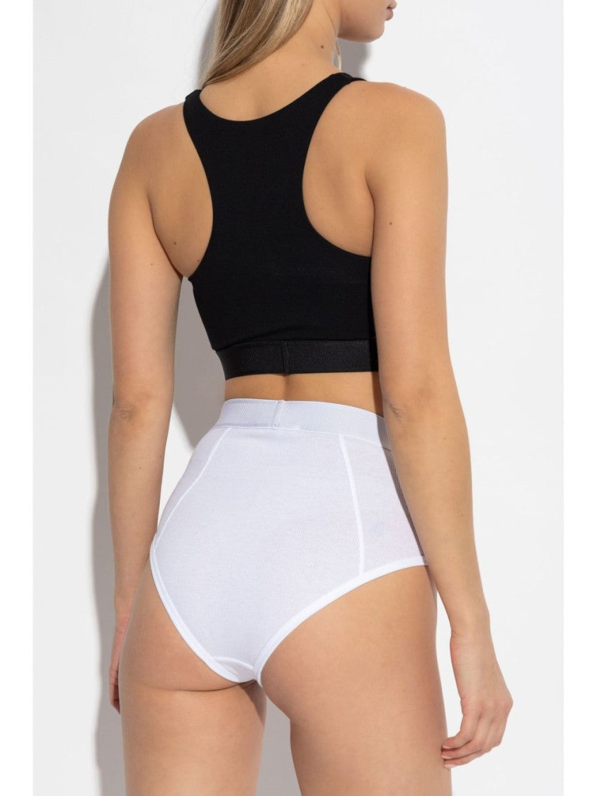 Versace Racerback Sports Bra With Logo Patch