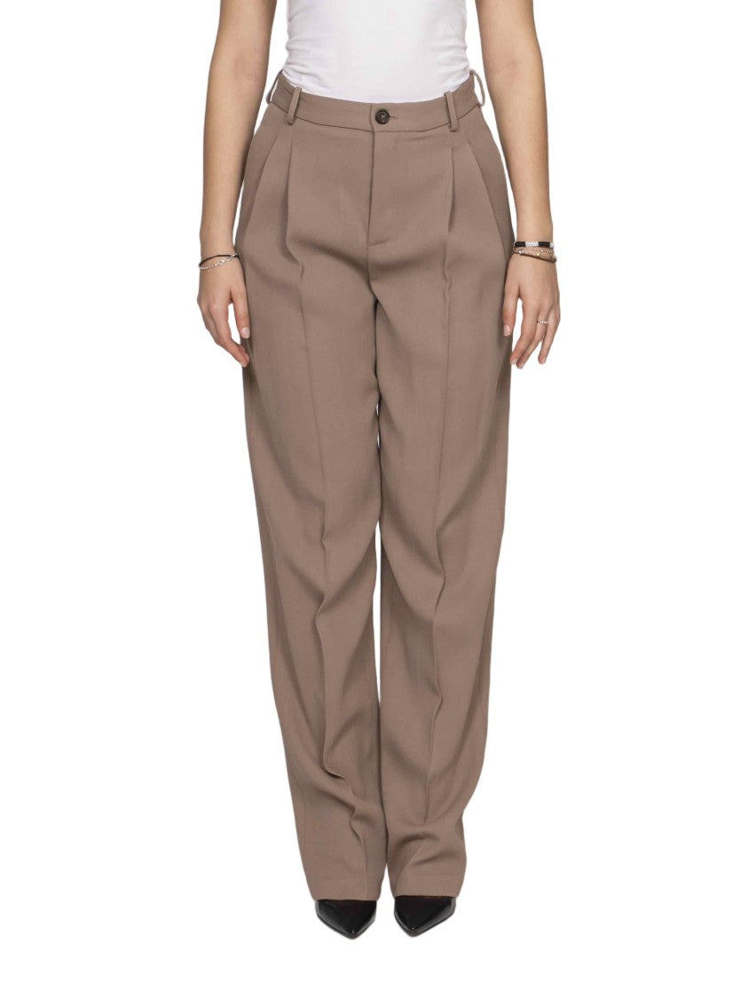 Elisabetta Franchi High-Waisted Pleated Wide-Leg Pants