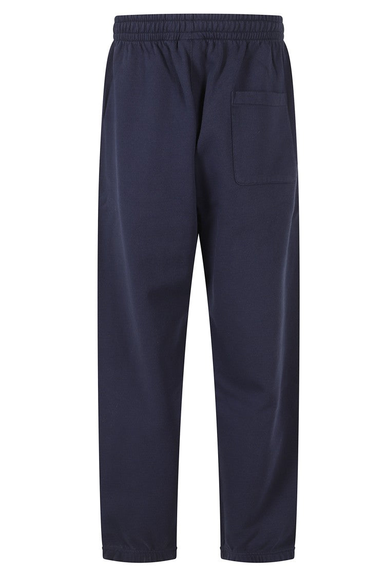 Drôle De Monsieur Blue Slogan Fleece Cotton Sweatpants