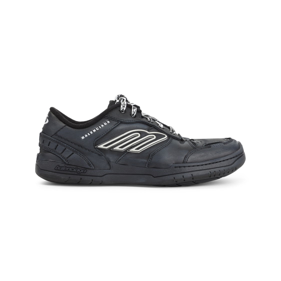 Balenciaga Premium Leather Low-Top Sneakers With Distinctive Accents