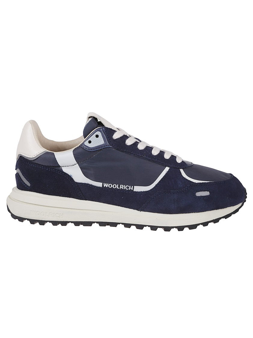 Woolrich Blue Technical Fabric And Suede Sneakers