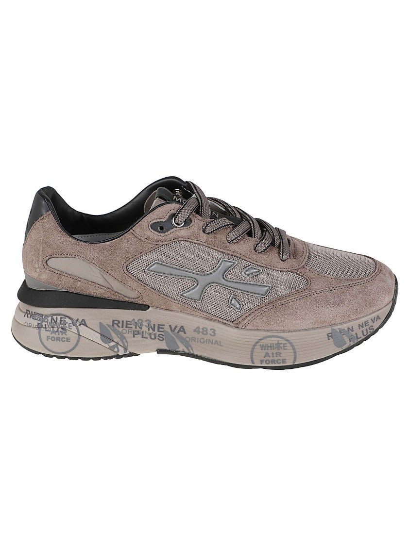 Premiata Brown Moerun Suede-Blend Sneakers