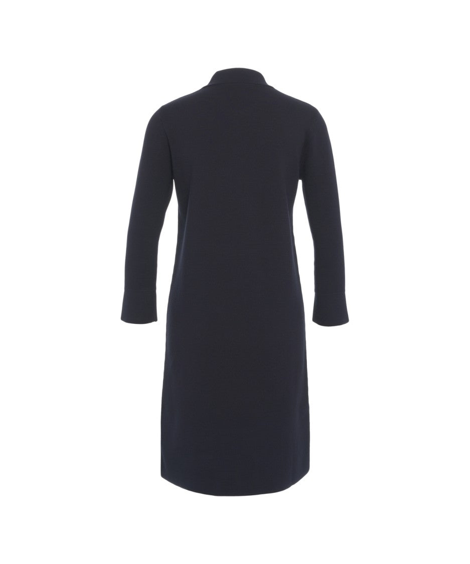 Max Mara Midi Dress With Collar And Zipper