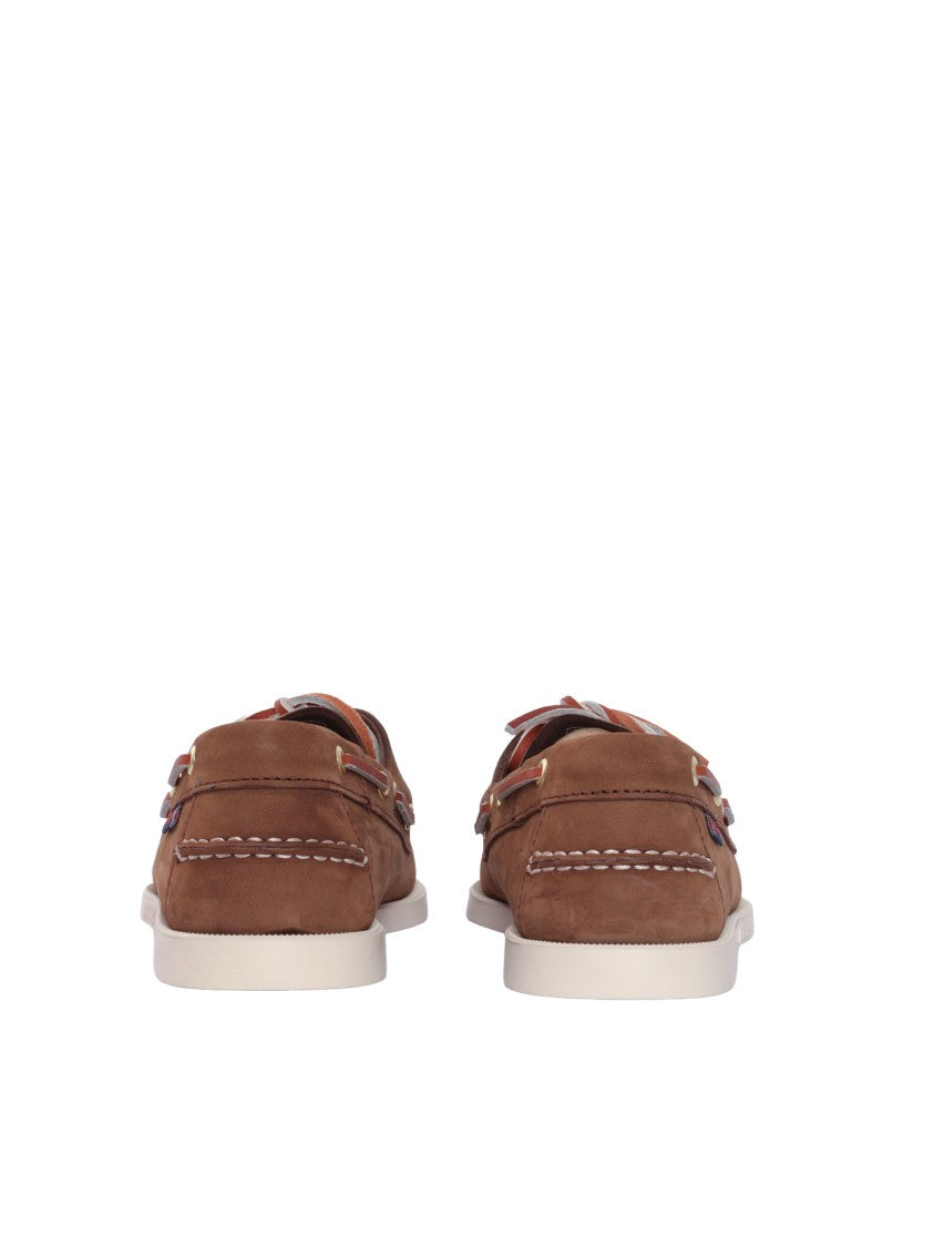 Sebago Brown Portland Nubuck Leather Moccasins