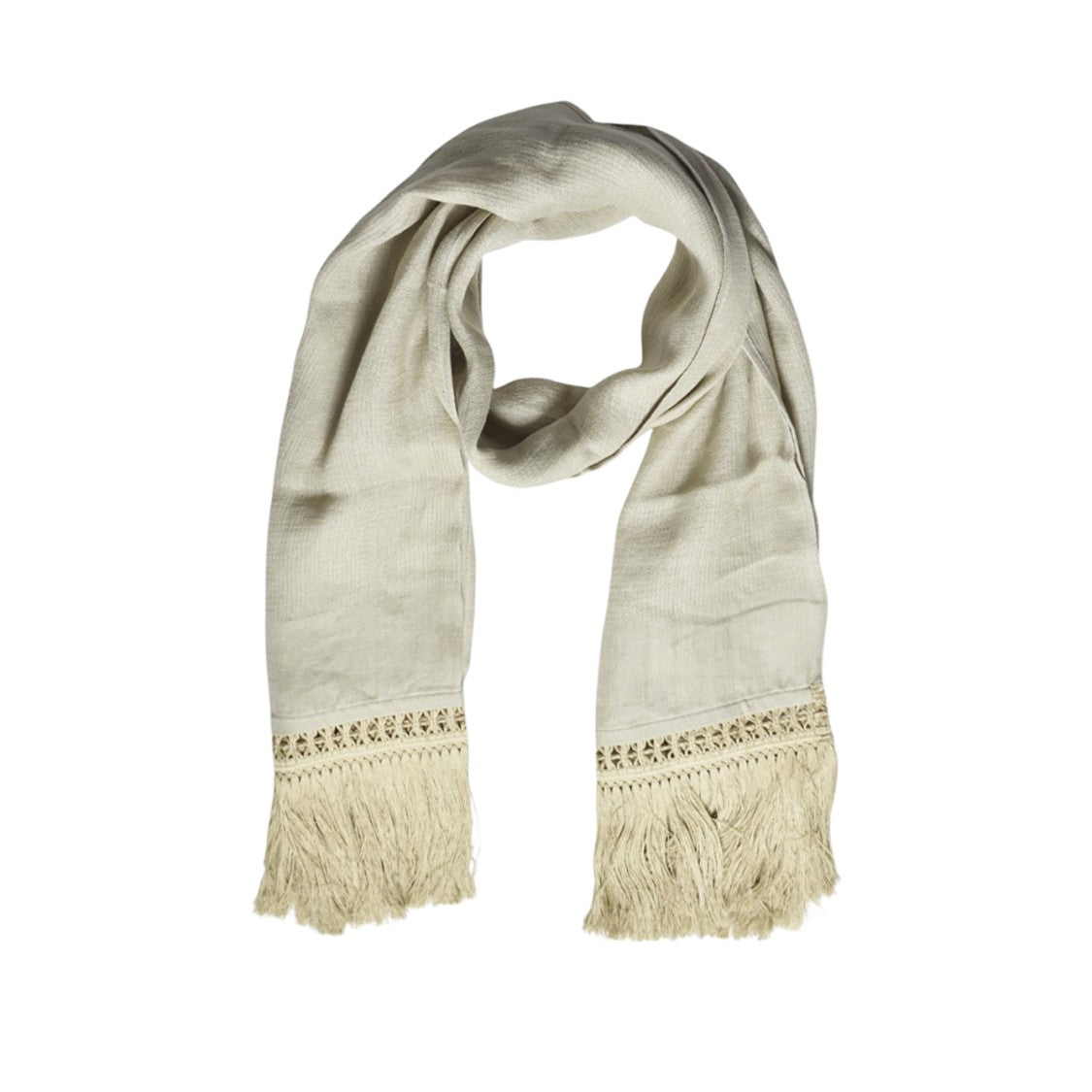 Max Mara Grammo Stole In Beige Linen Yarn