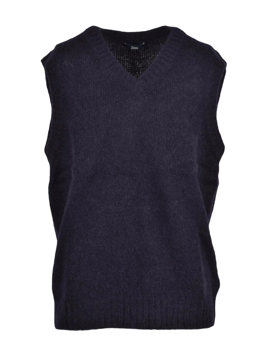 Herno V-Neck Alpaca-Blend Vest