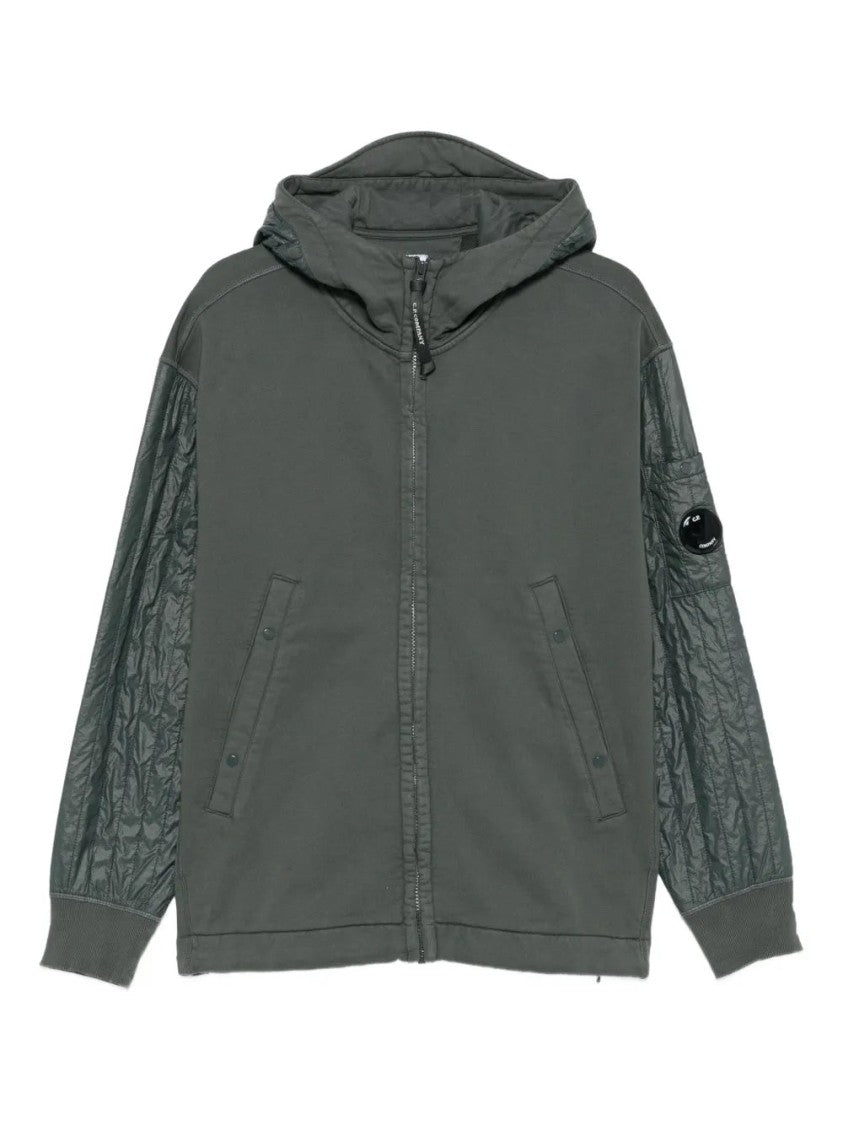C.P. Company Hooded Quilted-Sleeve Zip-Up Jacket