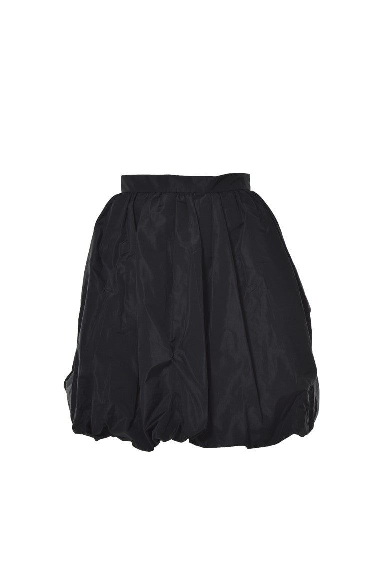 Patou Black Nylon Flared Generous Skirt