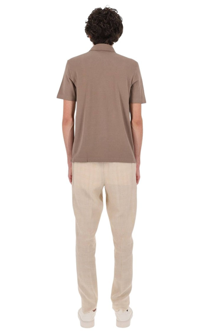 Drumohr Muted Earthy Tone Ice Cotton Polo Shirt