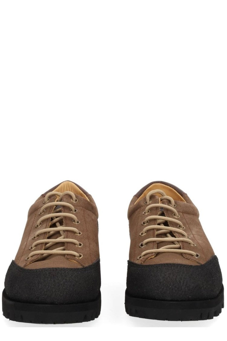 Paraboot Suede Brown Loafers With Textured Accents