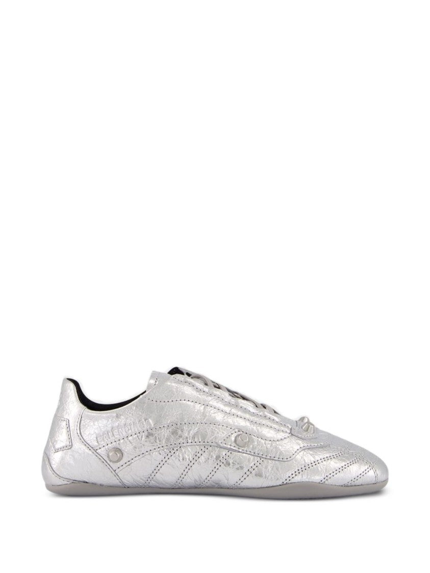 Balenciaga Silver City Metallic Minimalist Aesthetic Sneakers