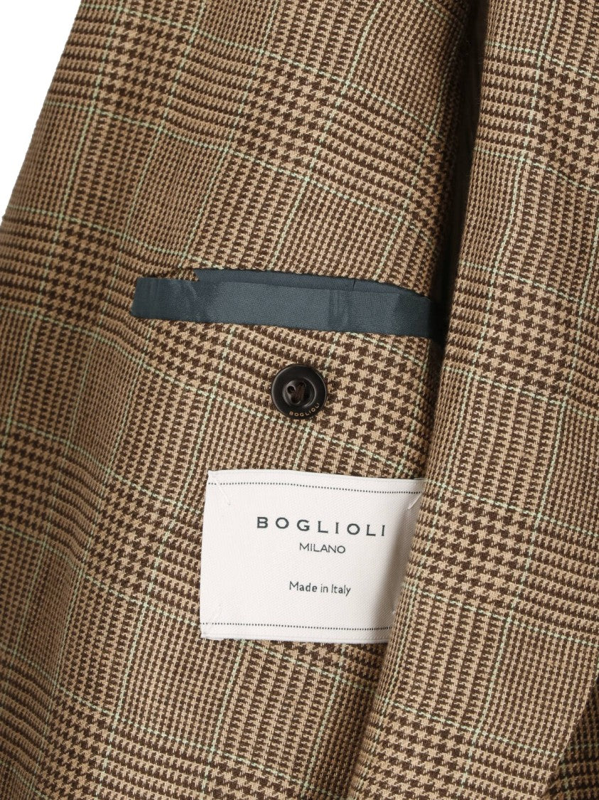 Boglioli Multicolor Prince Of Wales Linen Blazer