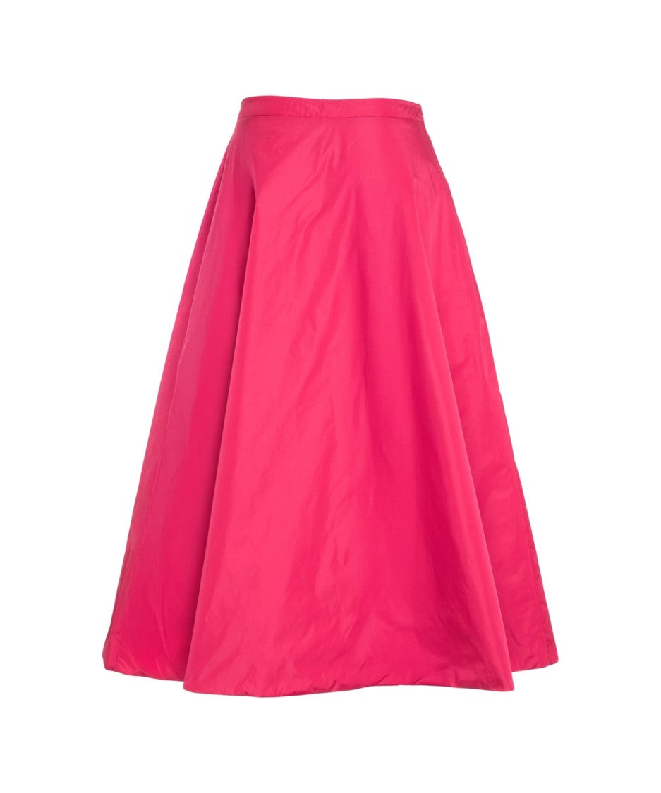 Add Padded Midi Skirt With Flared Silhouette