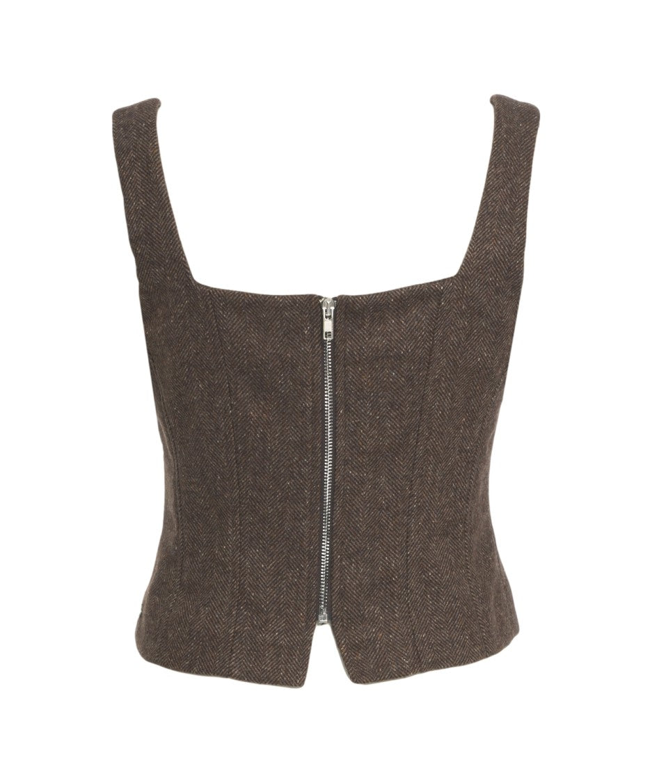 Ottod'ame Square-Neck Bustier Top