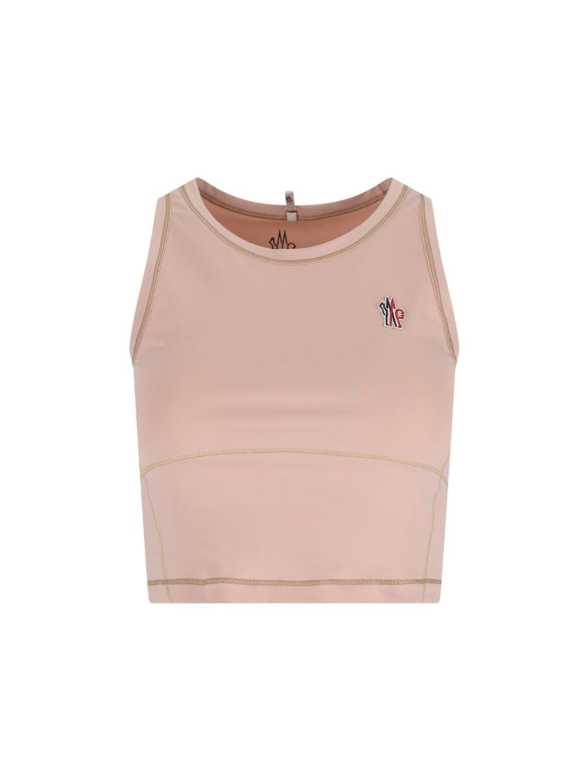 Moncler Grenoble Logo Tank Top, In Pink Nylon