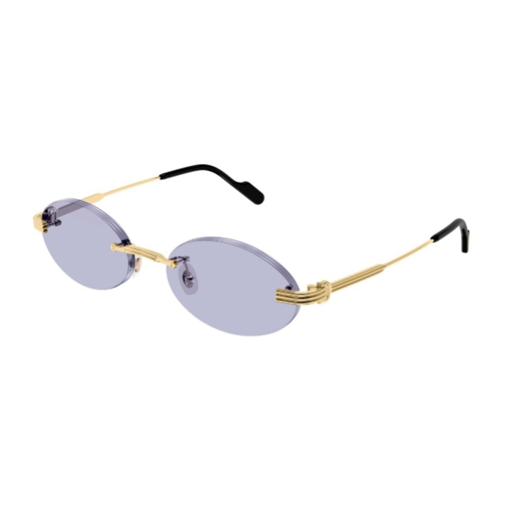 Cartier Rimless Oval Sunglasses With Godron Detail