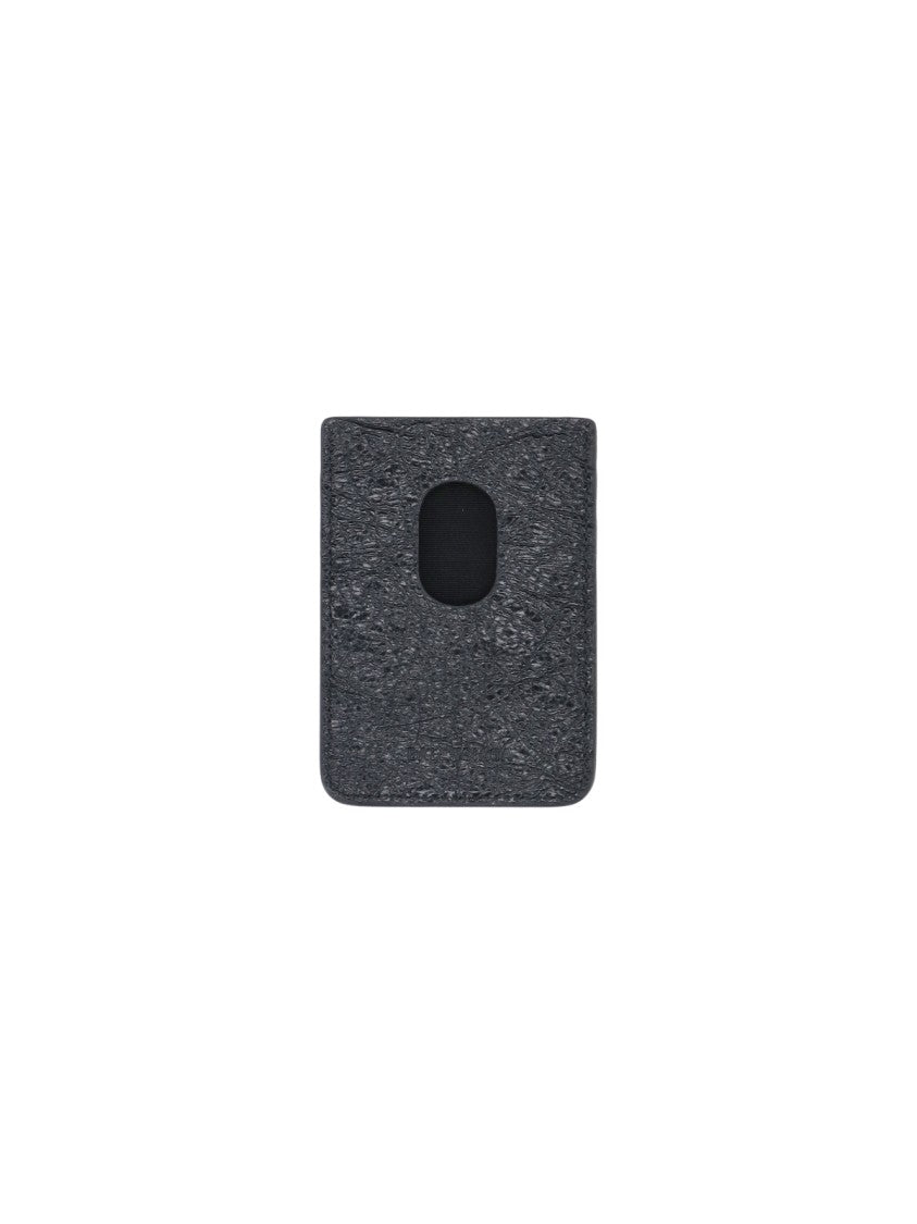 Balenciaga Compact Square Wallet With Textured Surface