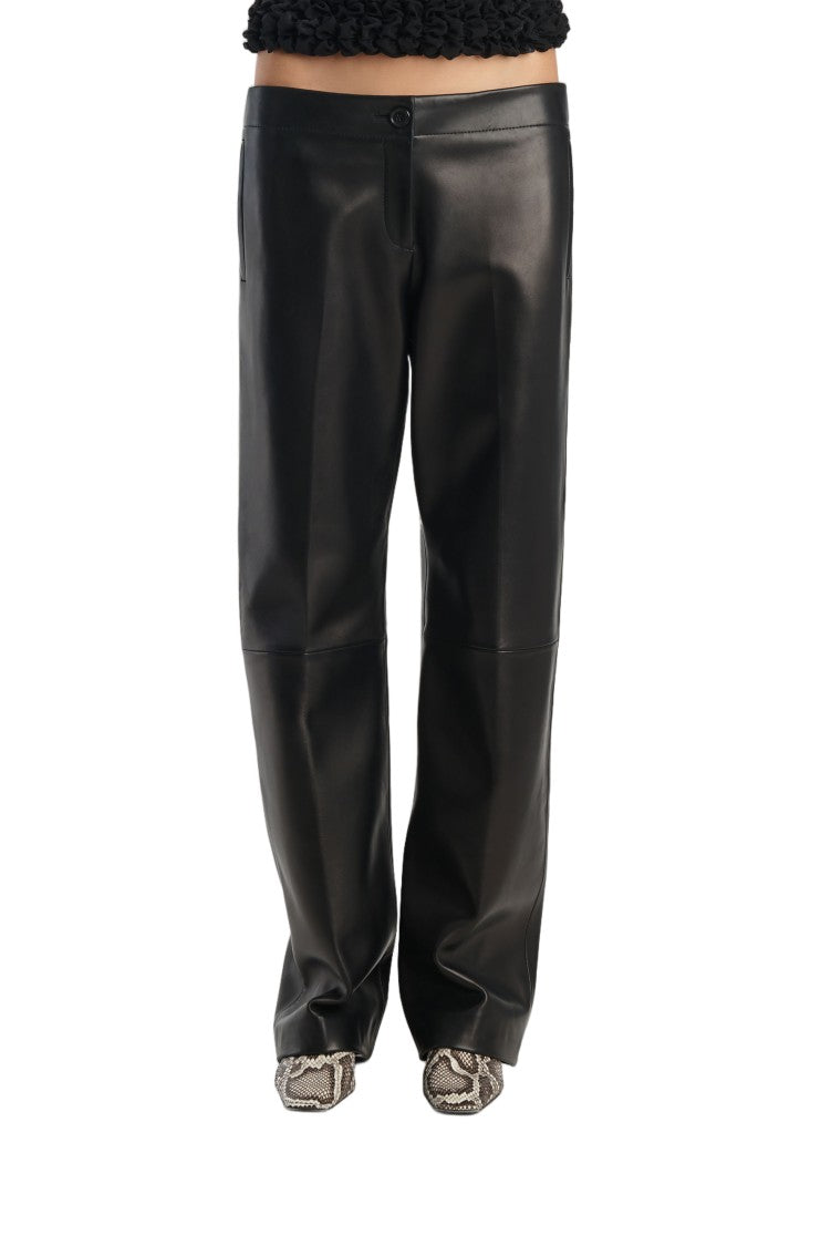 Khaite Mita Low-Rise Plongé Leather Pants