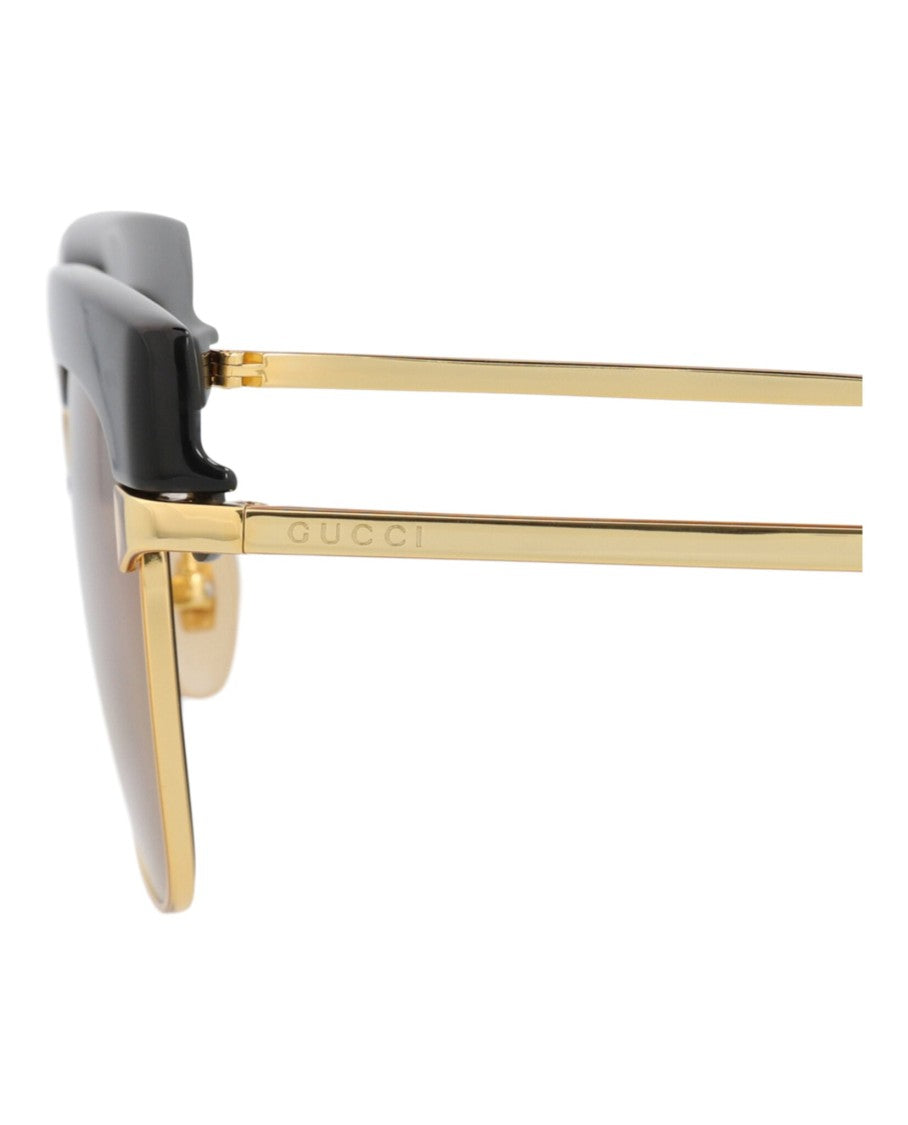 Gucci Square-Frame Metal Sunglasses