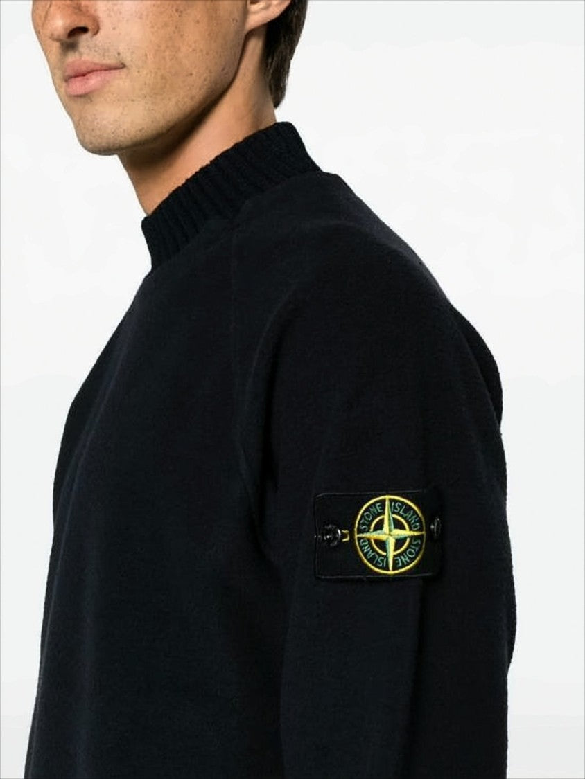 Stone Island Long-Sleeve Turtleneck Sweater With Ribbed Collar