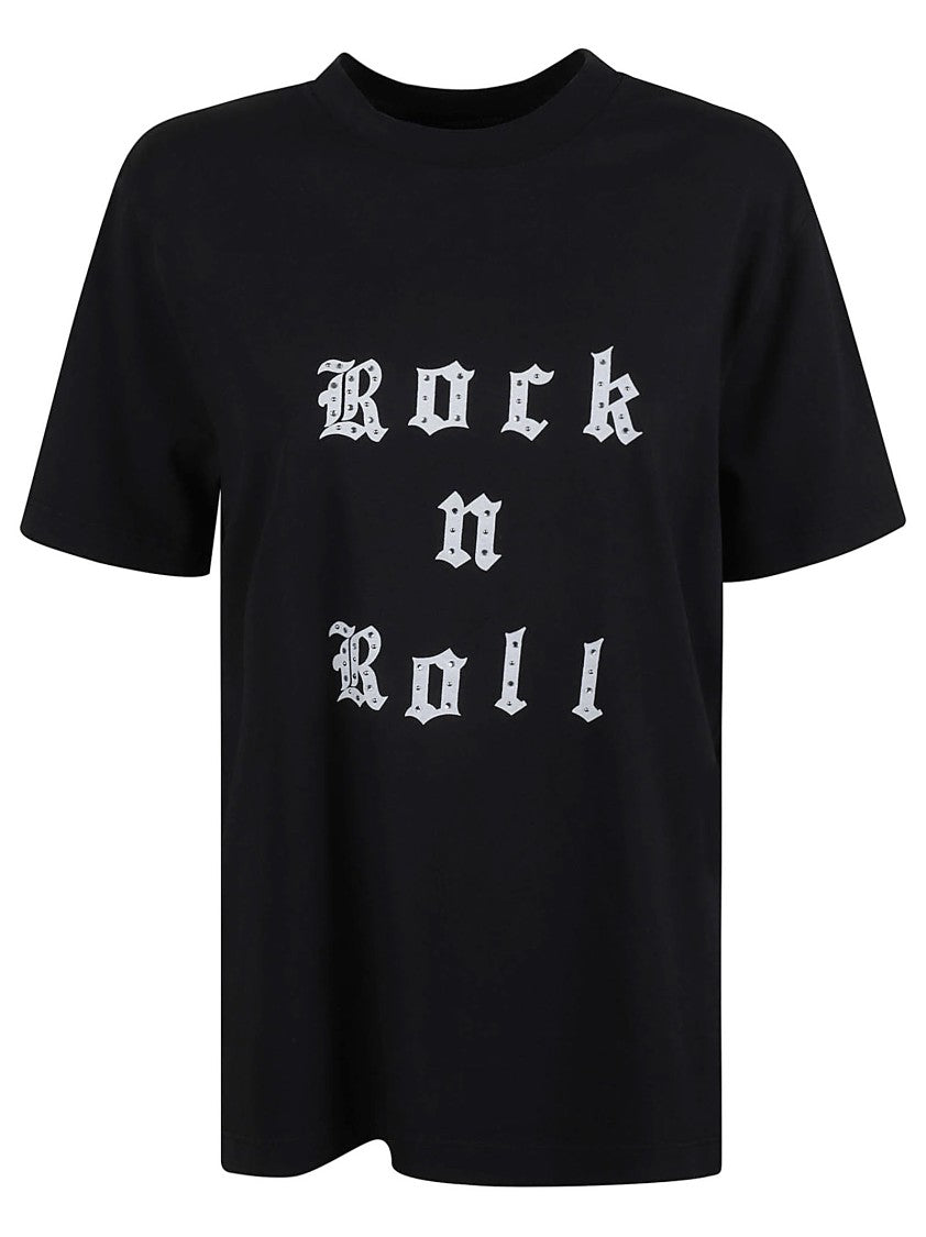 Zadig & Voltaire Rock And Roll Strass Charcoal Cotton Jersey T-Shirt