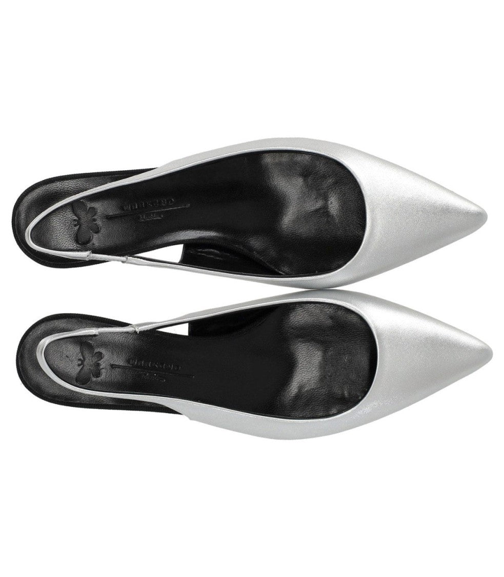 Max Mara Gallico Silver Slingback Pumps