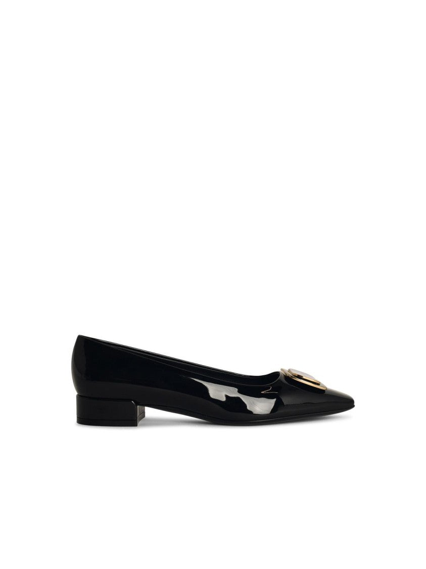 Salvatore Ferragamo Black Shiny Leather Dãƒâ©Collãƒâ¨Tãƒâ¨