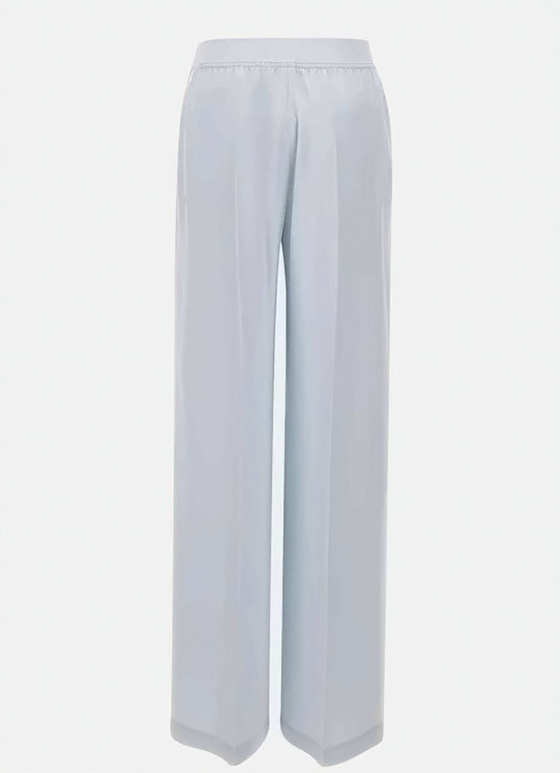 Boss Silver Tiana10 Pressed Creases Wide-Leg Pants