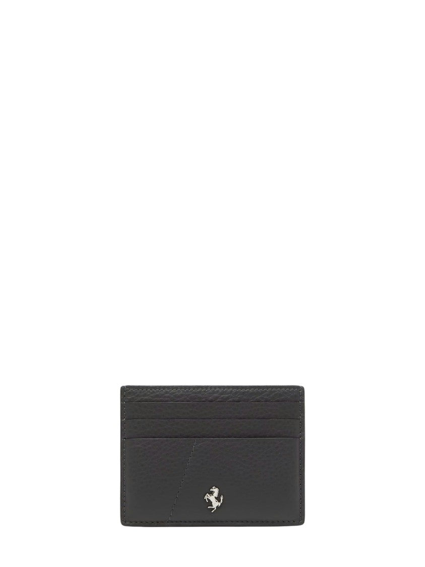 Ferrari Garnet Prancing Horse Leather Card Holder