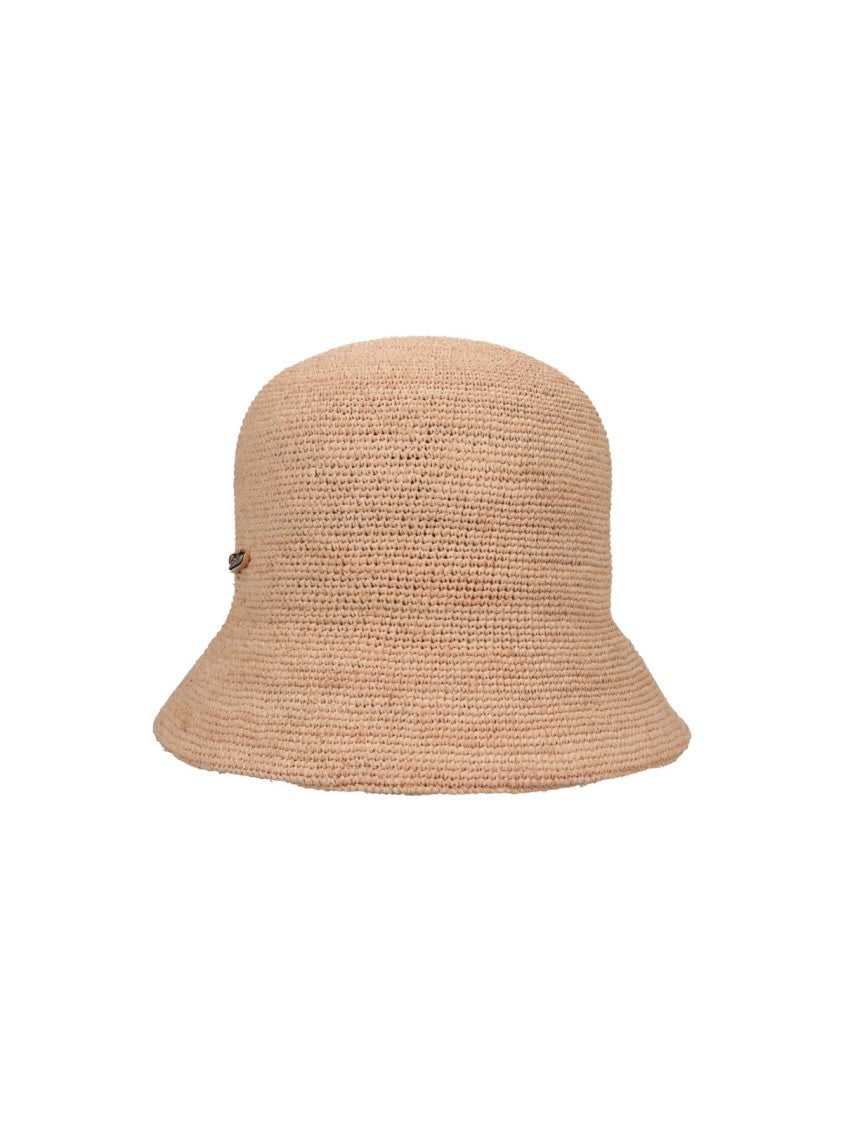 Borsalino Beige Koko Cloche Woven Straw Hat