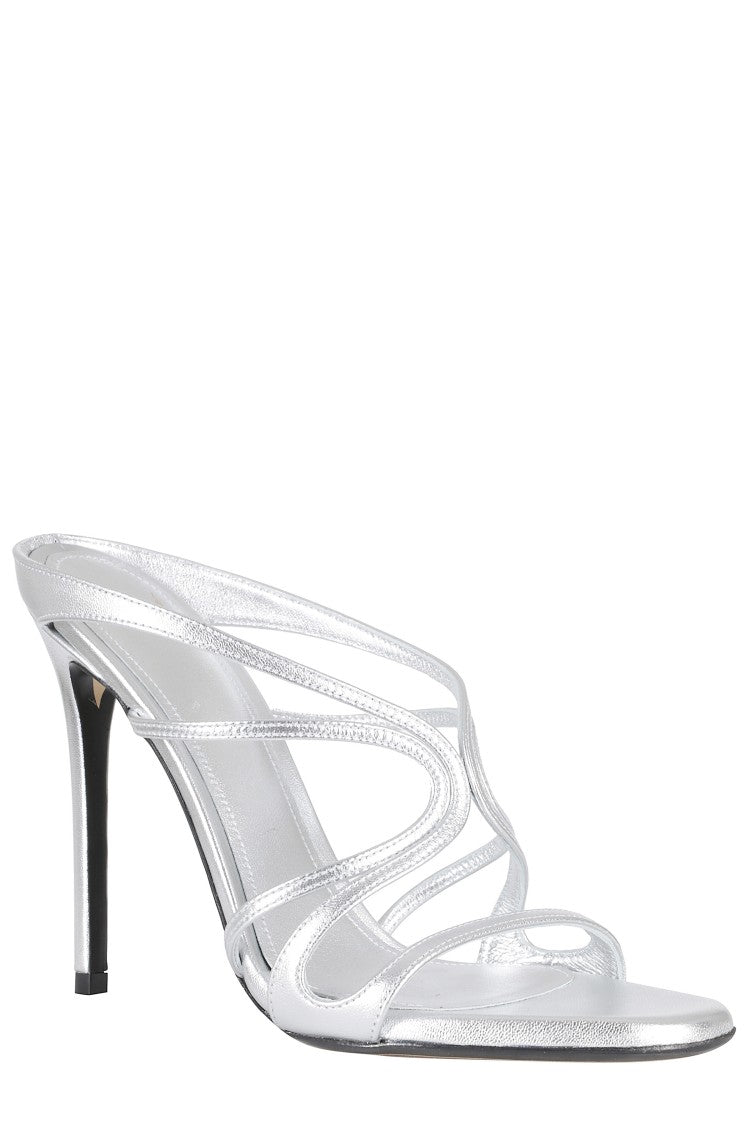 Alevi` Milano Silver Mony 110 Shine Laminated Leather Sandals