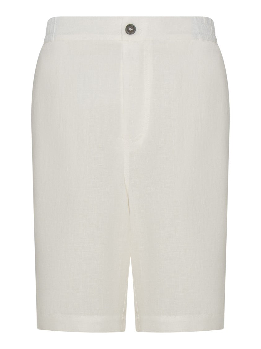 Franzese Collection Bermuda Shorts In Breathable Irish Linen