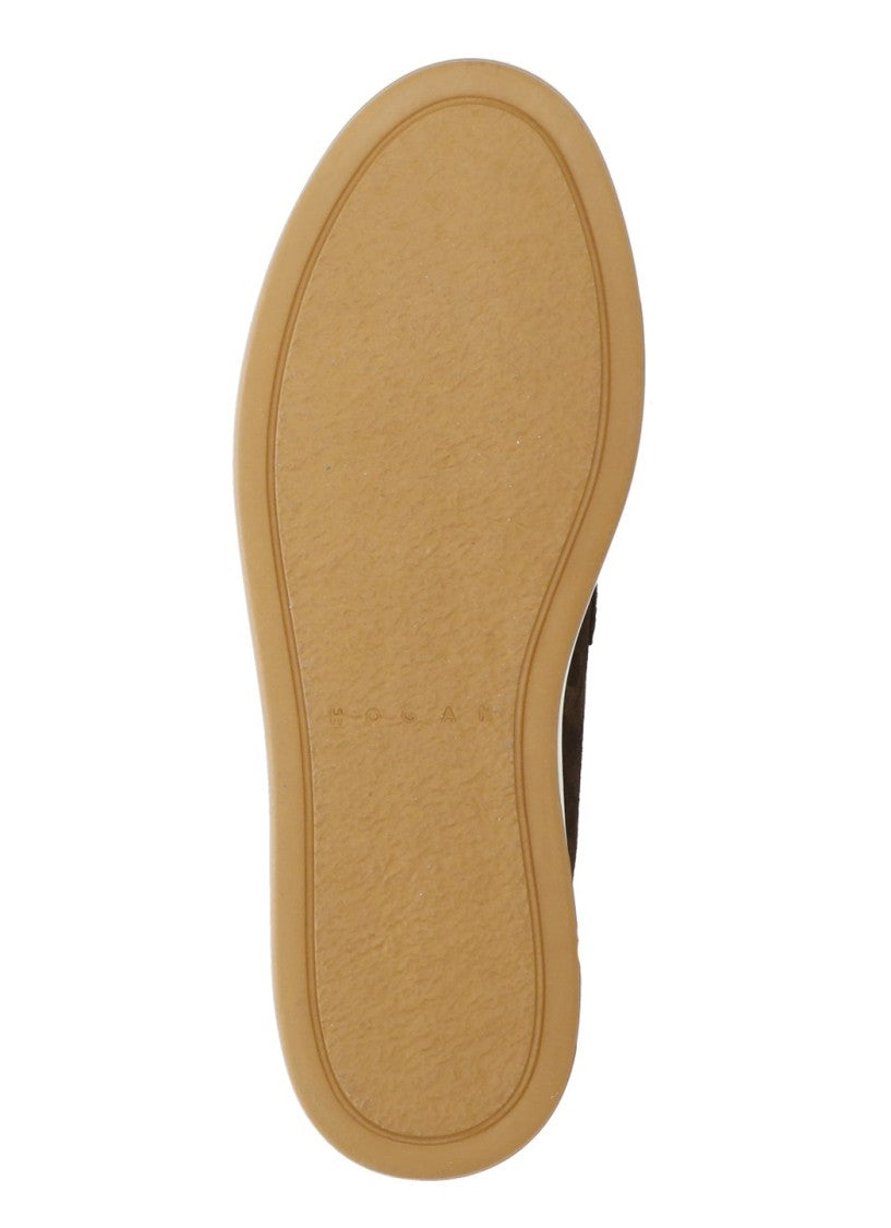 Hogan Brown H-Tv Suede Loafers