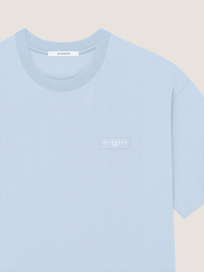 Givenchy Light Blue Regular Fit Patch T-Shirt