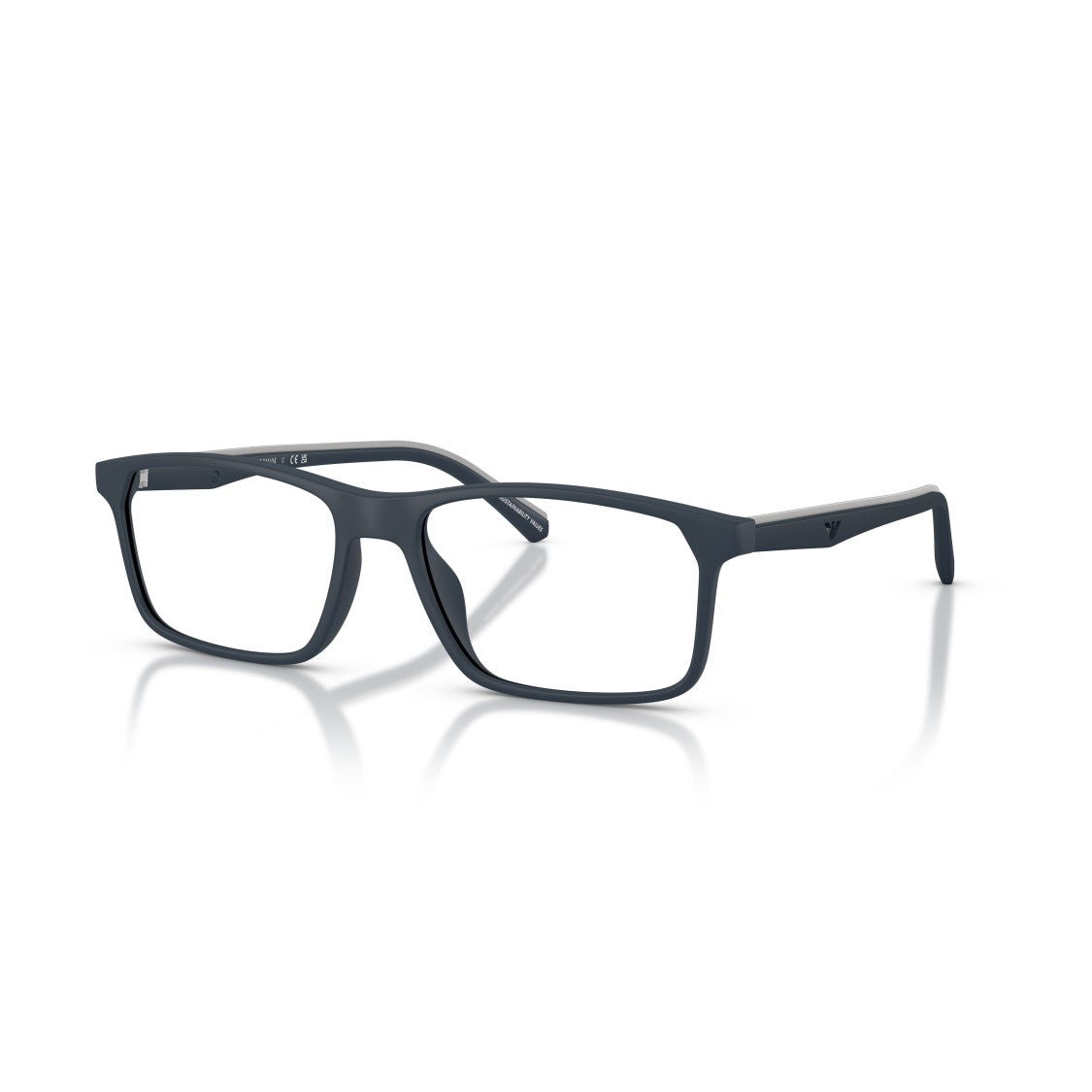 Emporio Armani 0Ea3266u Rectangular Matte Black Eyeglass Frames With Subtle Branding