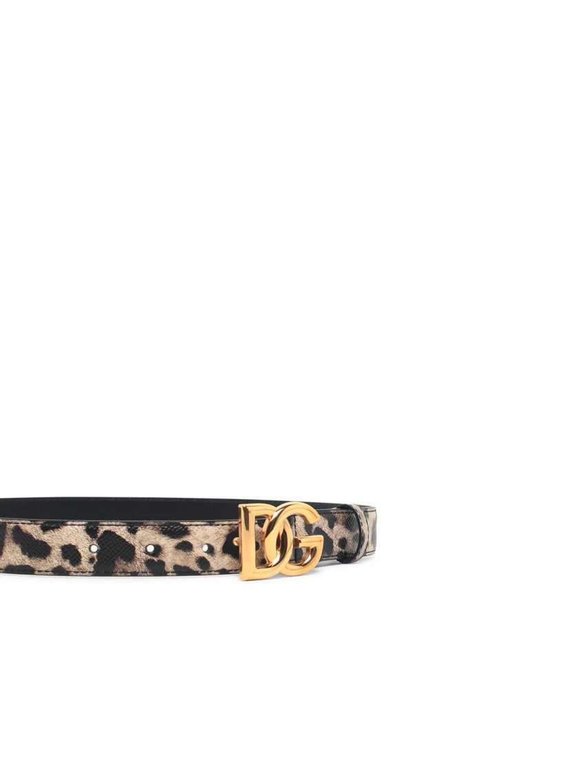 Dolce & Gabbana Leopard D Leather Belt
