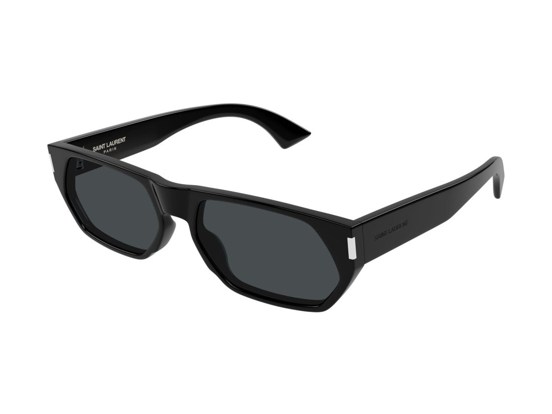 Saint Laurent Black Sl 898 Glossy Acetate Bold Oversized Square Sunglasses