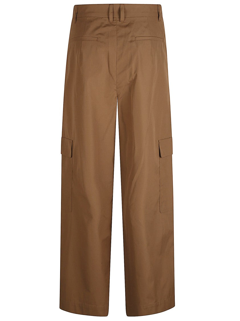 Max Mara Wide-Leg Brown Trousers With Clean Waistband