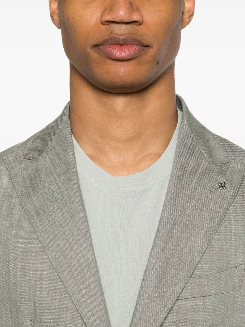 Tagliatore Tailored Cotton Jacket With Notch Lapels