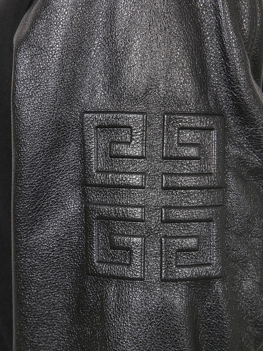 Givenchy Bomber-Style Coat With Leather Sleeves