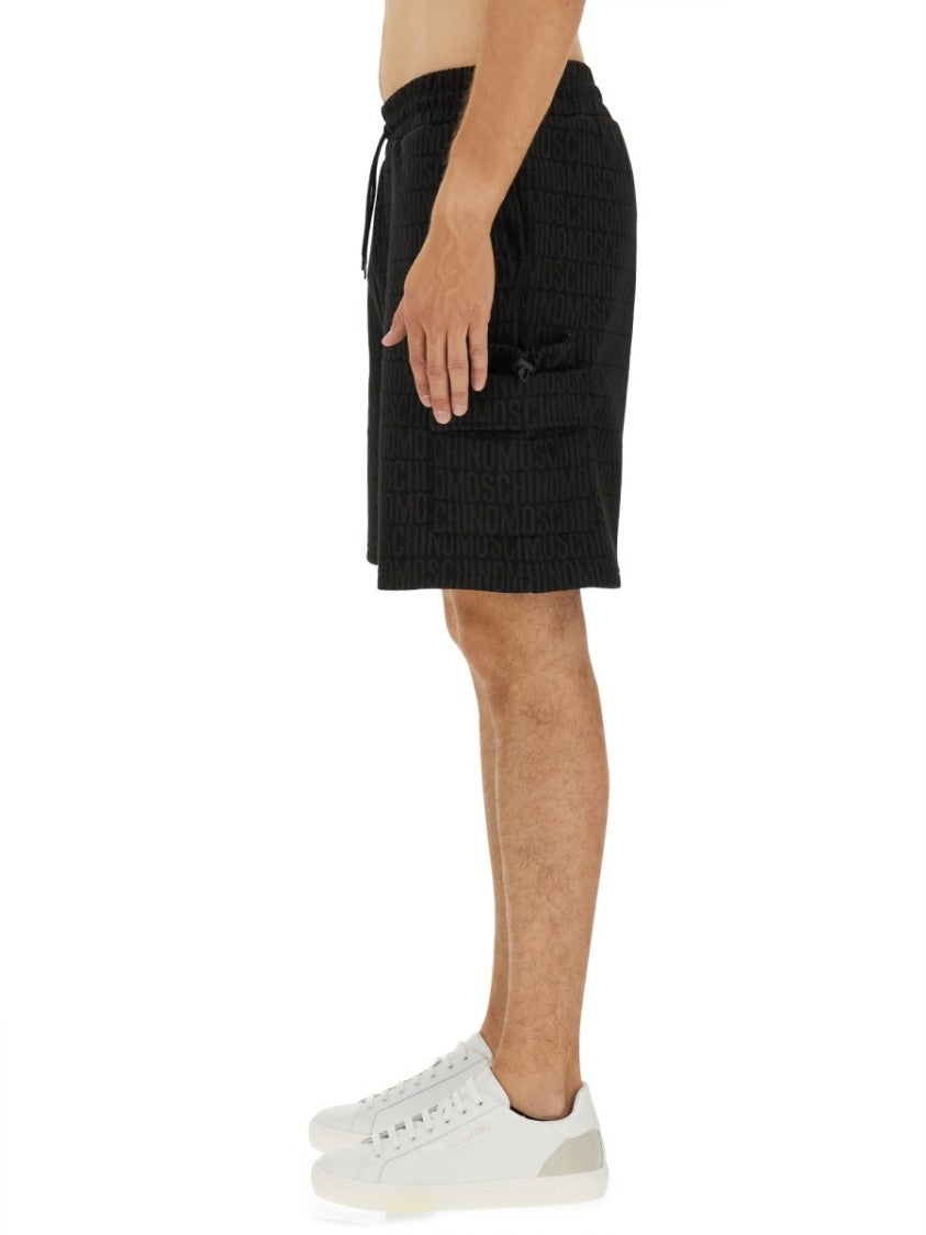 Moschino Relaxed Fit Black Bermuda Shorts
