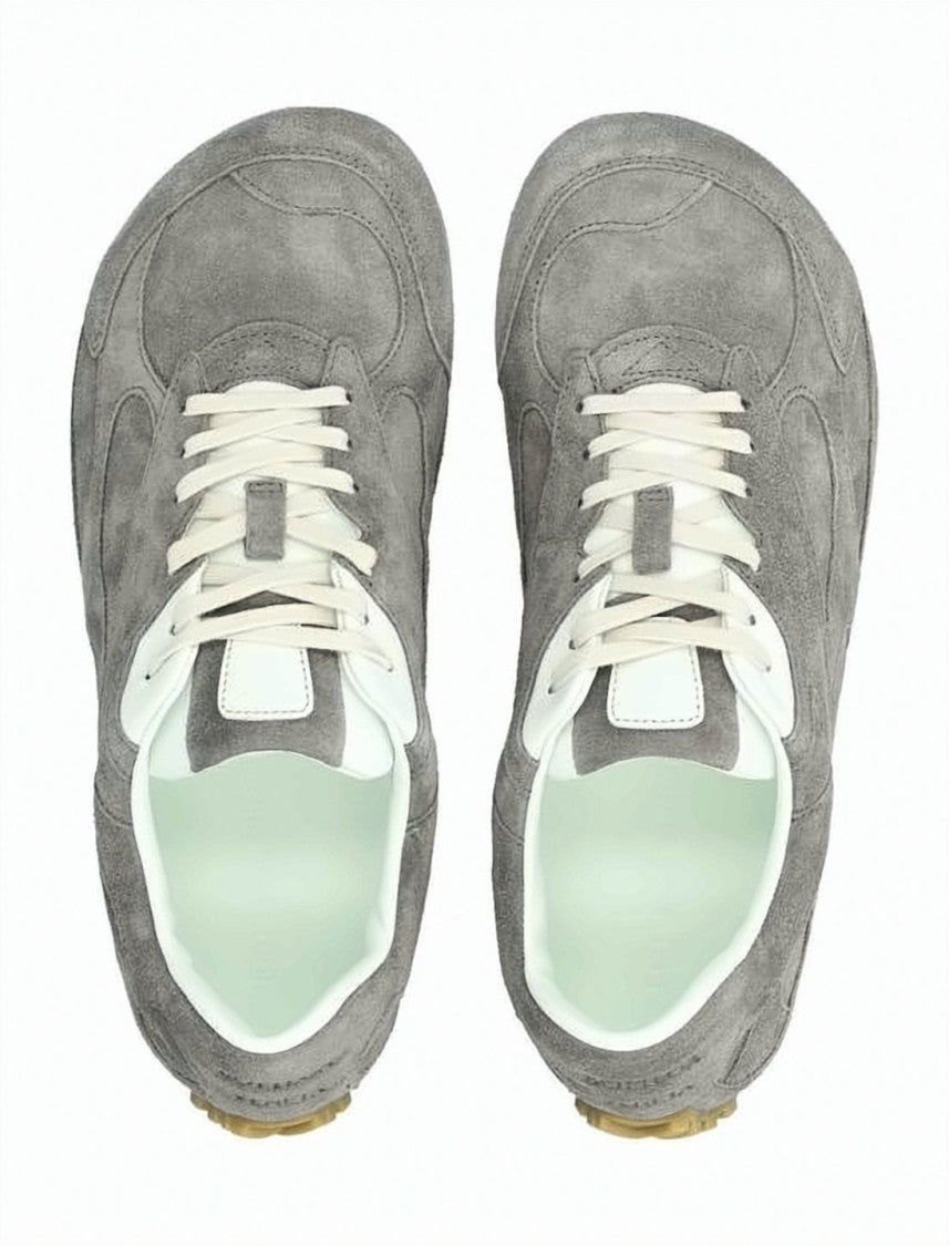 Bottega Veneta Low-Profile Grey Sneakers With Gum Rubber Sole