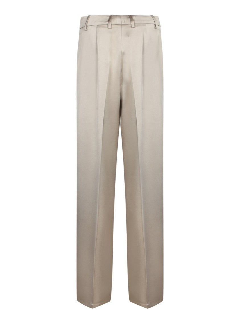 Blanca Vita Satin Palazzo Pants In Mastic