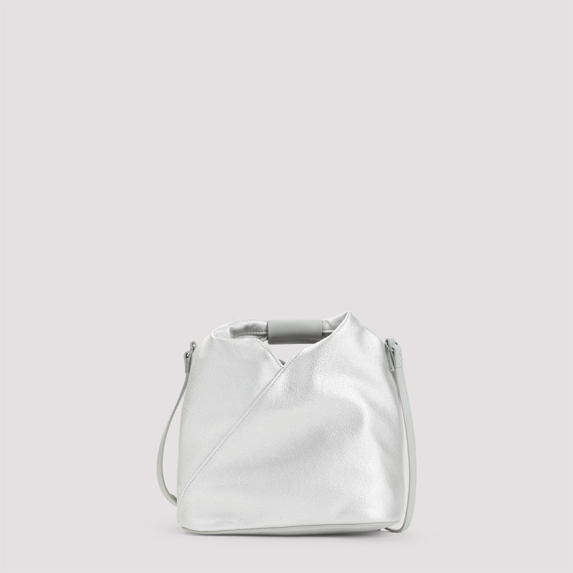 Mm6 By Maison Margiela Silver Polyurethane Crossbody Bag With Debossed Numeric Handle