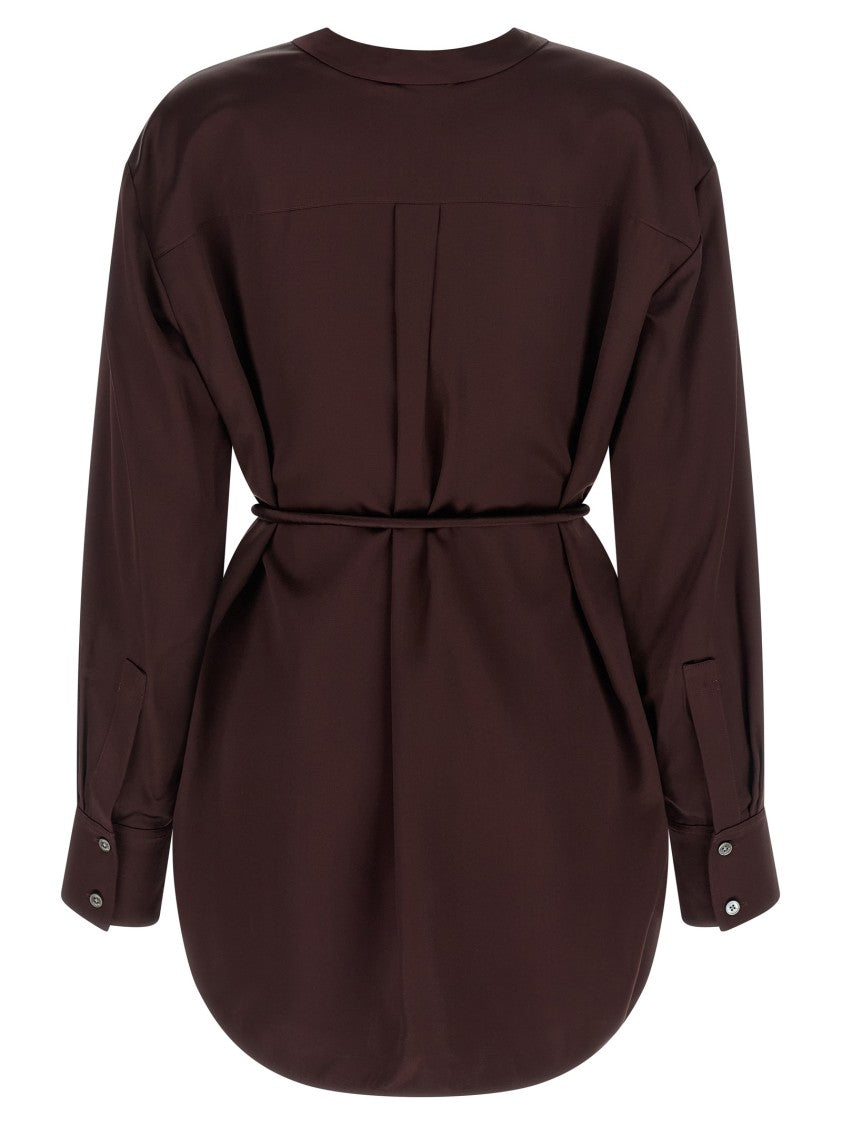 Tory Burch Glossy Viscose Satin Blouse With Adjustable Waist
