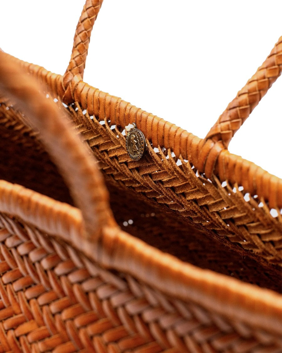Dragon Diffusion Large Handwoven Basket Tote In Buffalo Calf Leather
