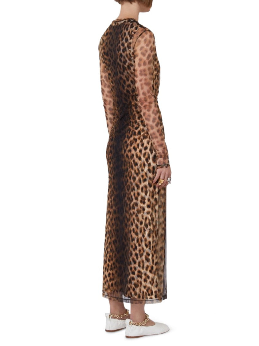 Max Mara Midi-Length Jersey Dress With Bold Leopard Print