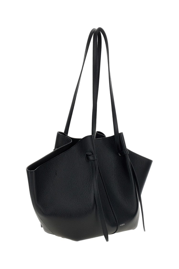 Yuzefi Black Large Mochi Suede Tote Bag