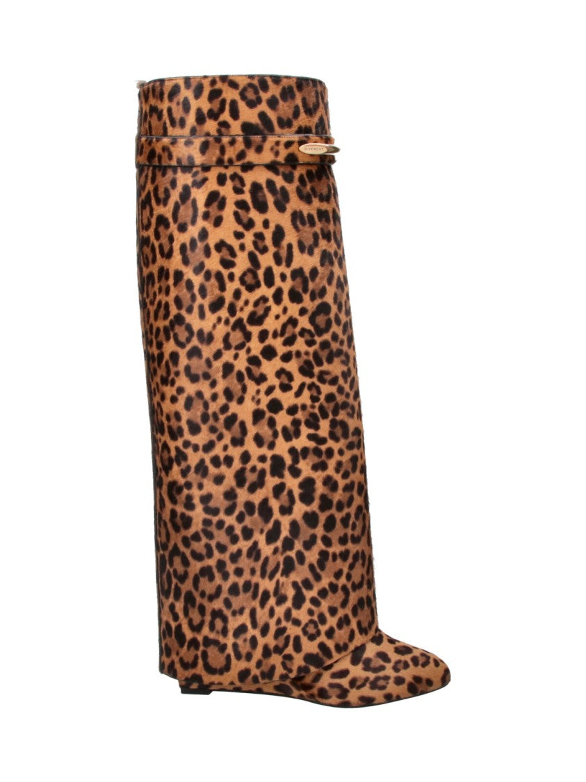 Givenchy Multicolor Shark Pinch Animal Print Calf Leather Boots