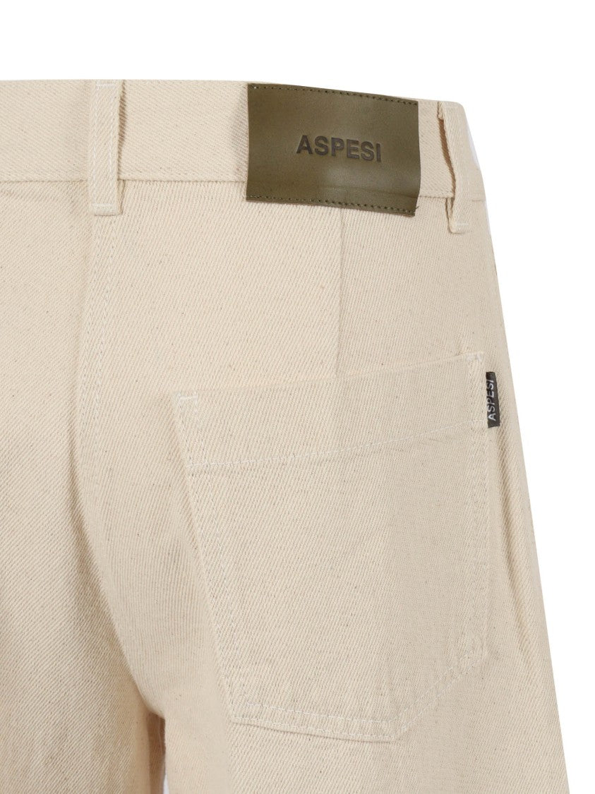 Aspesi Wide-Leg High-Waist Pants With Subtle Logo Detail
